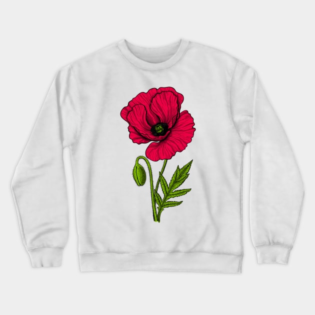 Red poppy 2 Crewneck Sweatshirt by katerinamk